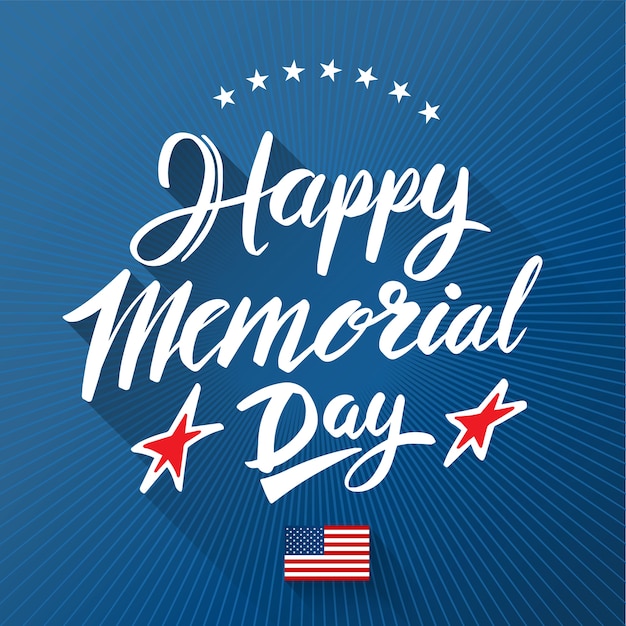 Happy memorial day lettering.