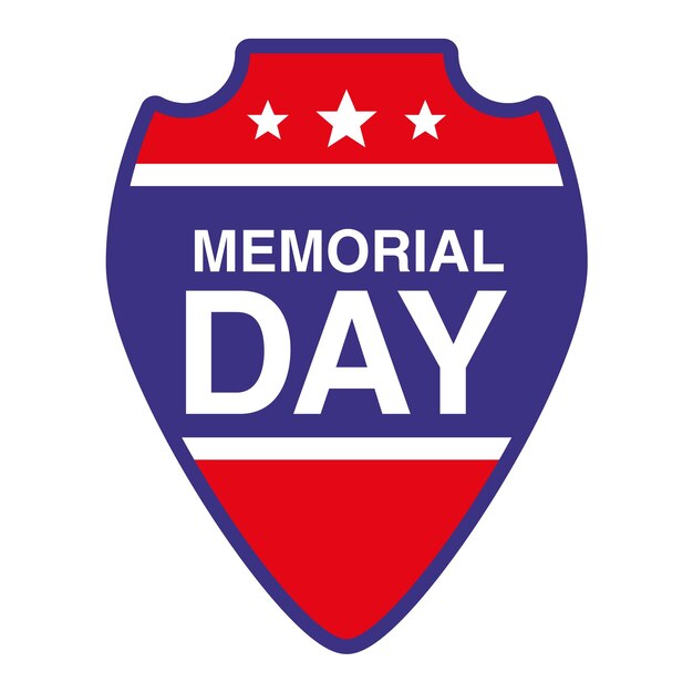 Vector happy memorial day shield american flag