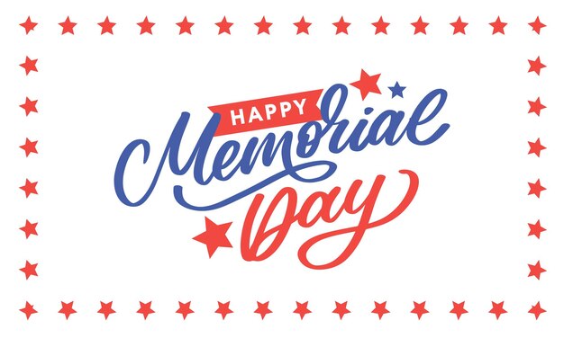 Happy memorial day stars and stripes letter
