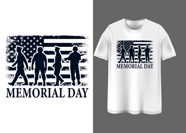 Vettore happy memorial day tipografia t-shirt design