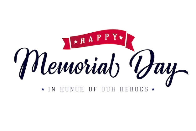 Happy Memorial Day USA card Cute vintage calligraphy Creative title