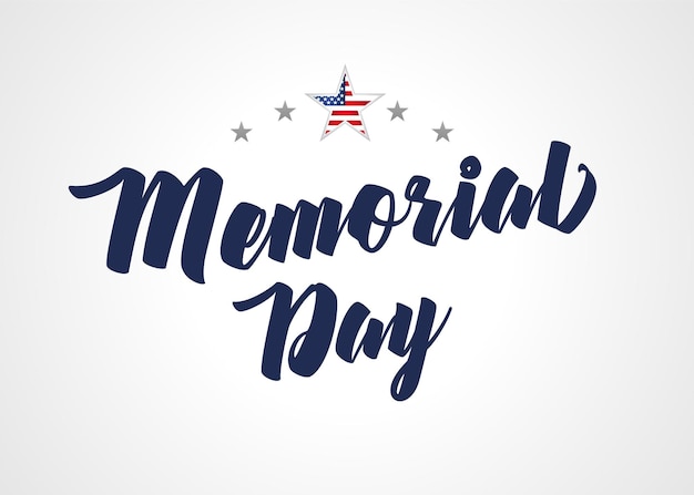 Happy Memorial Day USA kalligrafisch logo geïsoleerd ontwerp T-shirt of mok pictogram idee