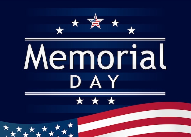 Happy Memorial Day USA patriotic banner Creative background Greeting card design