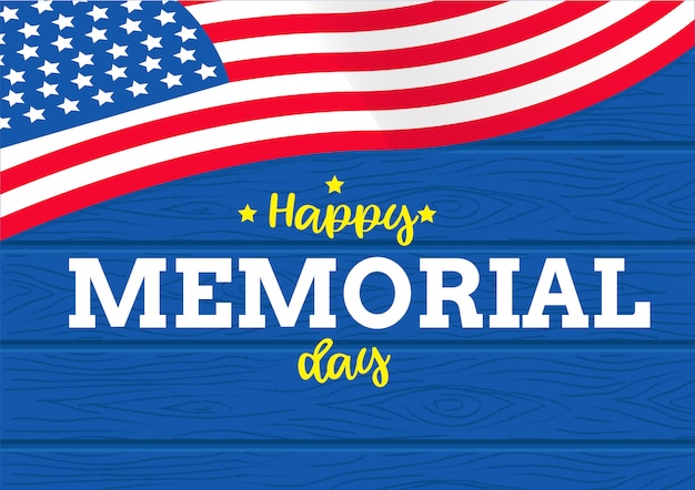 Happy memorial day  on wood background