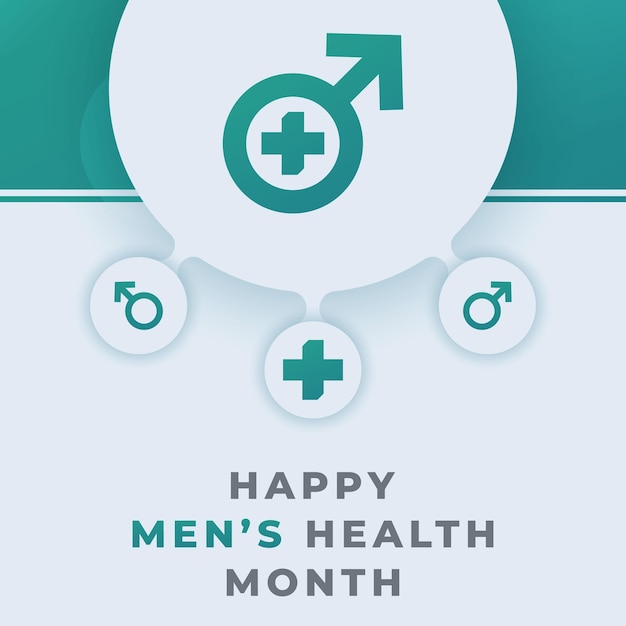 Счастливый месяц мужского здоровья июнь векторный дизайн иллюстрация для фона баннерной рекламы