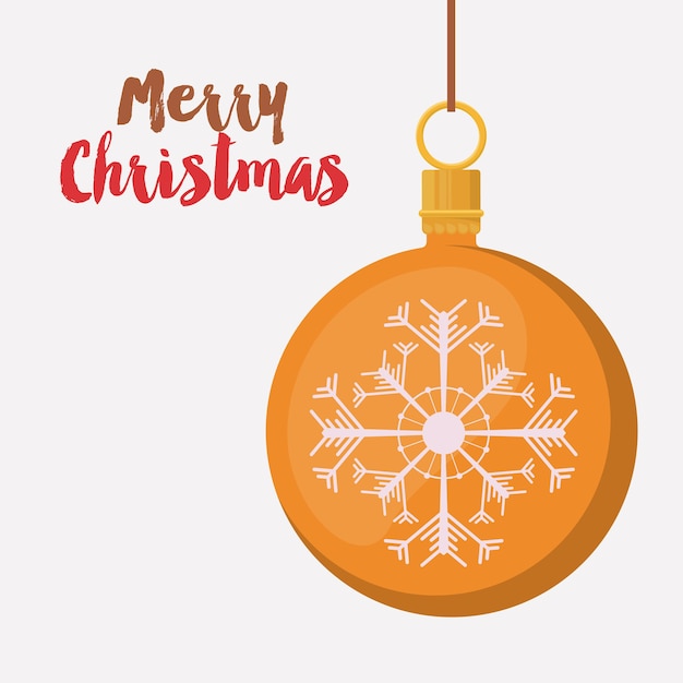 happy merry christmas ball hanging icon 