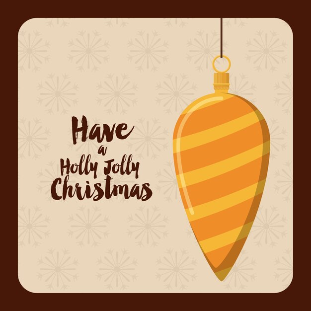 Happy merry christmas ball hanging icon