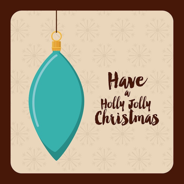 happy merry christmas ball hanging icon 