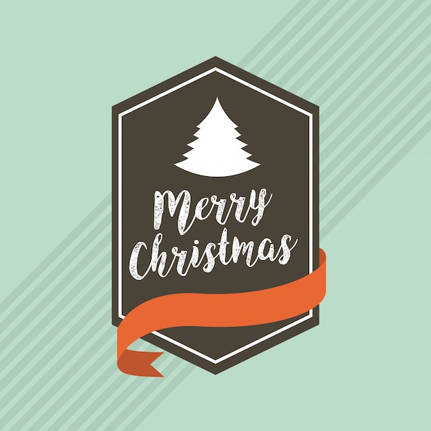 Vector happy merry christmas card icon