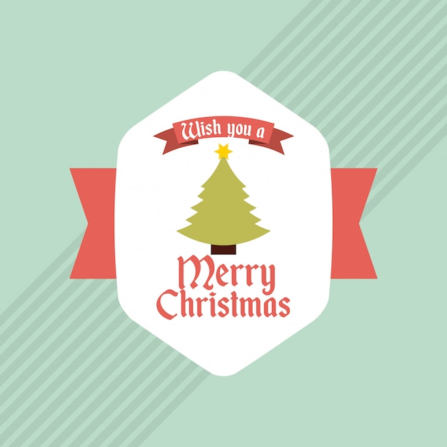 Happy merry christmas card icon