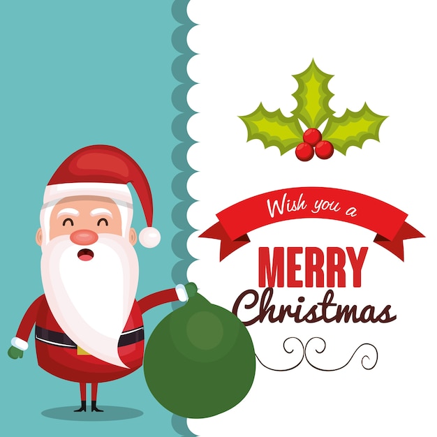 happy merry christmas card vector illustration design