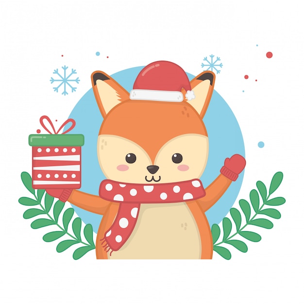 Vector happy merry christmas card with chipmunk