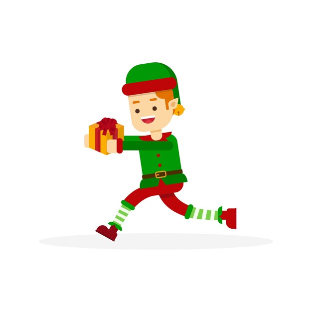 Vector happy merry christmas elf character