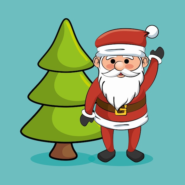 Happy merry christmas santa claus character vector illustration design