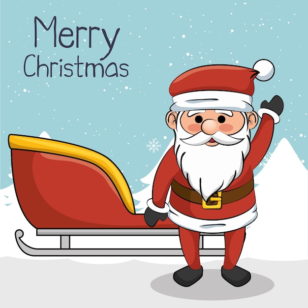 happy merry christmas santa claus character vector illustration design