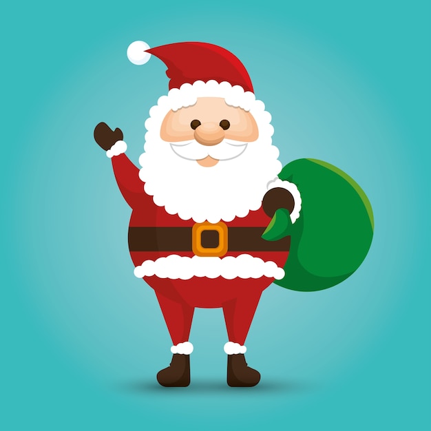 happy merry christmas santa claus character 