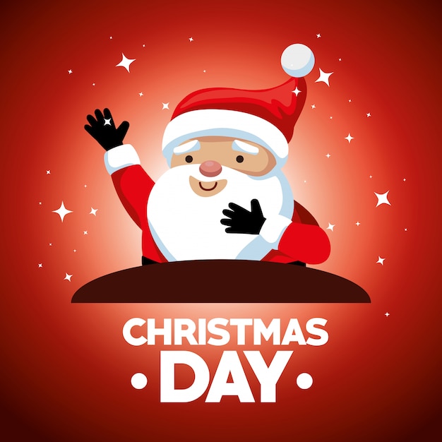 Vector happy merry christmas santa claus character