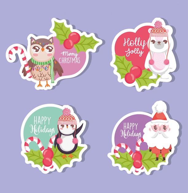 Happy merry christmas tags-collectie