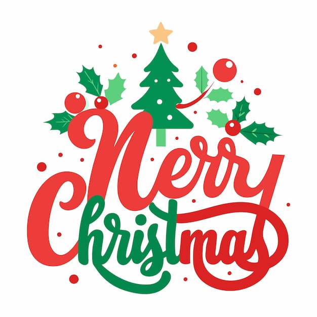 Happy Merry Christmas Typography Design Vector