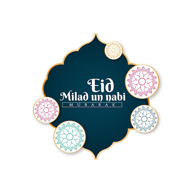 Happy milad un nabi white and dark blue colour background post design