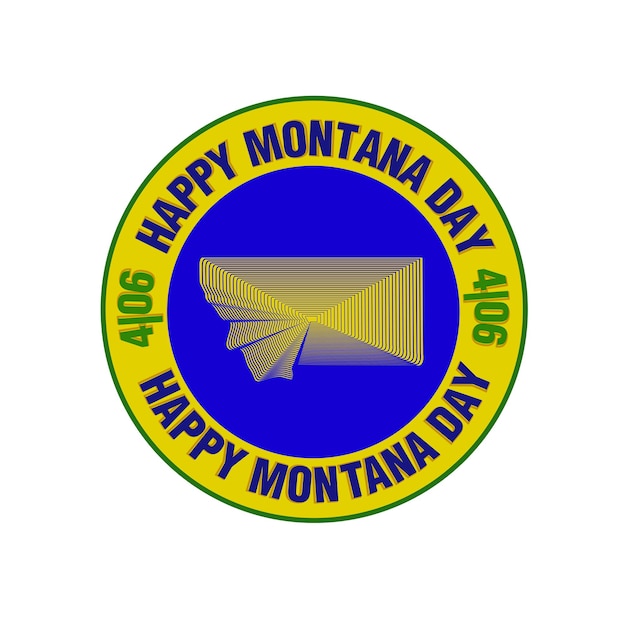 Happy Montana Day 406 Icon van de postzegel Amerikaanse kaart van Montana
