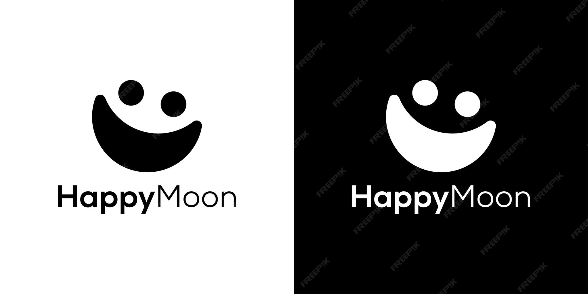 Premium Vector | Happy moon logo design template