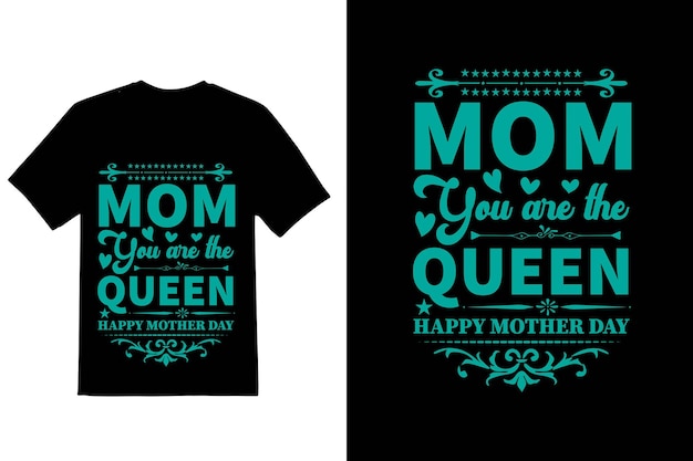 세계의 날 타이포그래피 티셔츠 디자인에서 해피 어머니 최고의 엄마