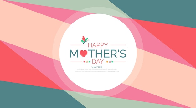 happy mother day background or banner design template with unique shape and colorful design