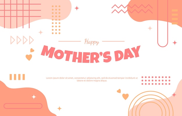 Happy mother day family gift card memphis abstract style