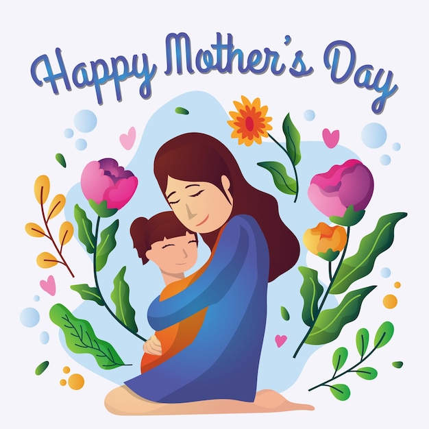 Vector happy mother day illustration