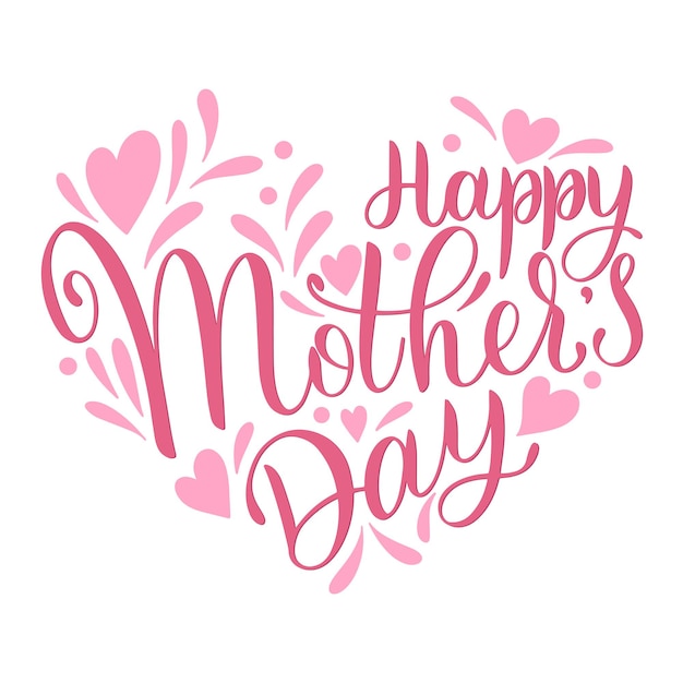 Happy mother day lettering. greeting card design. hand drawn text