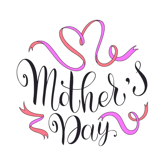 Happy mother Day lettering. Greeting Card Design. Hand Drawn Text