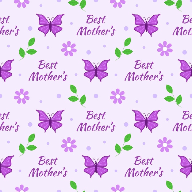 Happy Mother Day naadloze patroon ontwerp in element decoratie sjabloon hand getekende illustratie