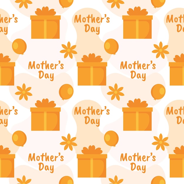 Happy Mother Day naadloze patroon ontwerp in element decoratie sjabloon hand getekende illustratie