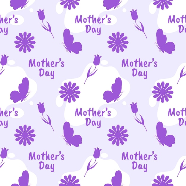 Happy mother day seamless pattern design in elemento decorazione modello illustrazione disegnata a mano