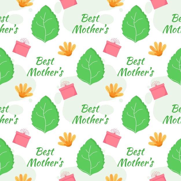 Happy Mother Day Seamless Pattern Design in Element Decoration Template Hand Drawn Illustration