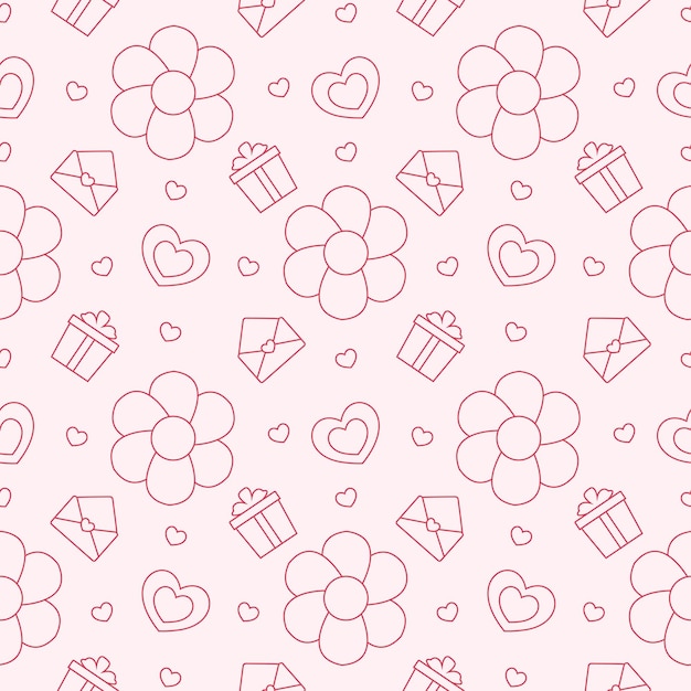 Happy Mother Day Seamless Pattern Design in Element Decoration Template Hand Drawn Illustration