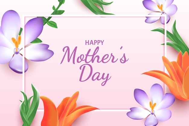 Happy Mother Day tulips background