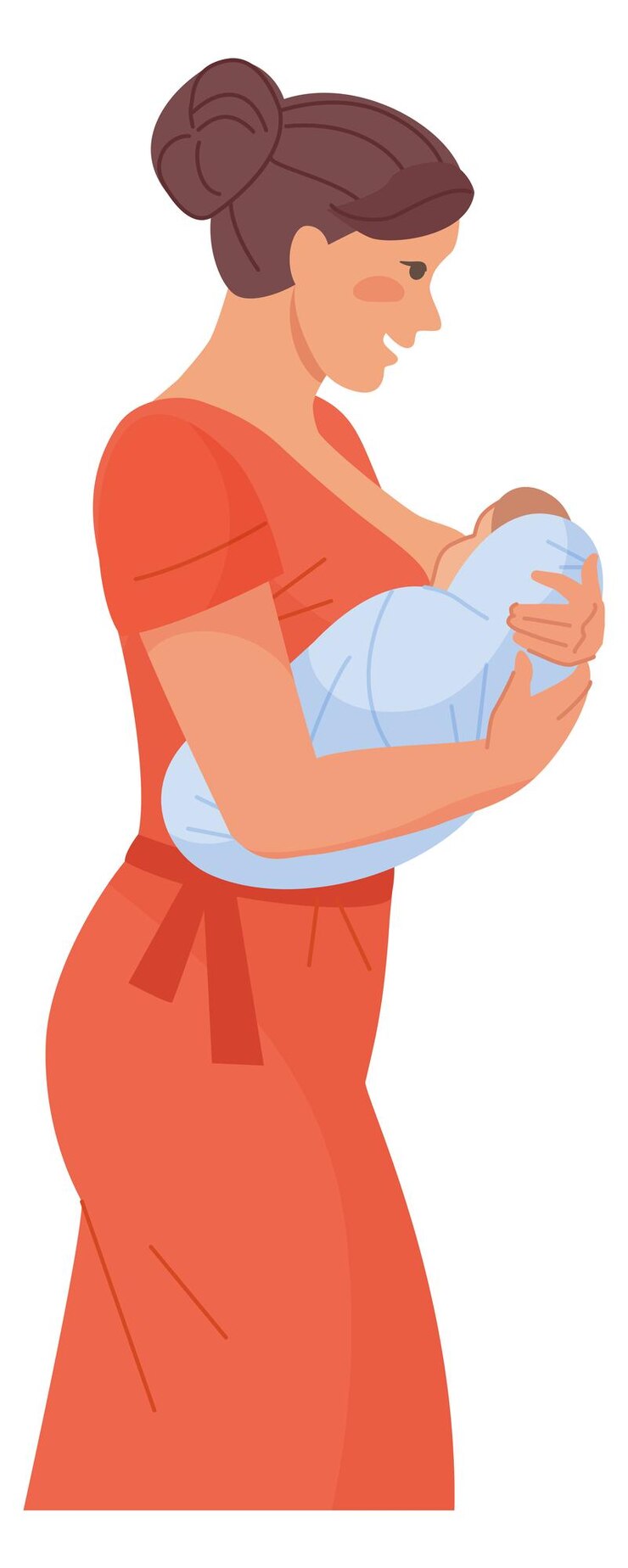 Vector happy mother hold newborn motherhood icon loving parent