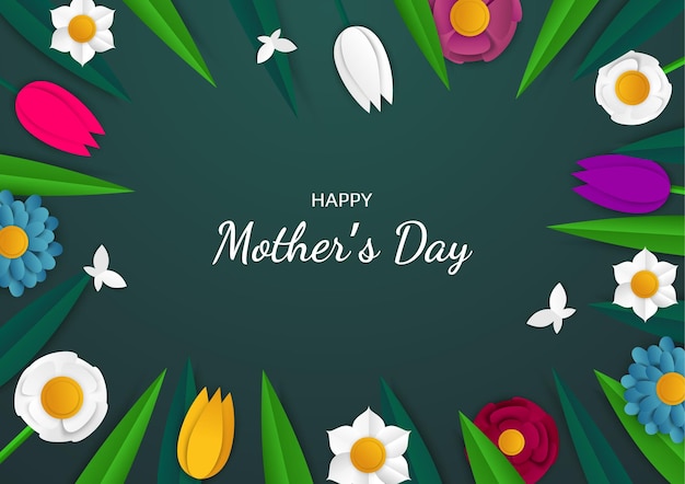 Happy Mother's Day achtergrond met bloemen Vector illustratie