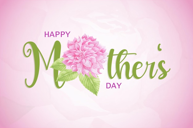 Happy mother's day background with a beautiful blossom flower hand drawn watercolor vector