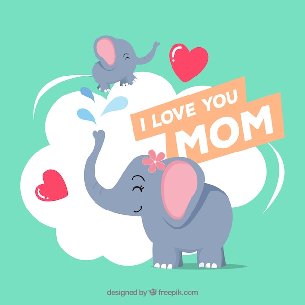 Vector happy mother's day background with family