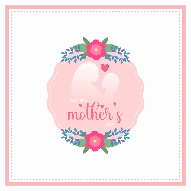 Happy Mother's day beautiful greeting card illustration