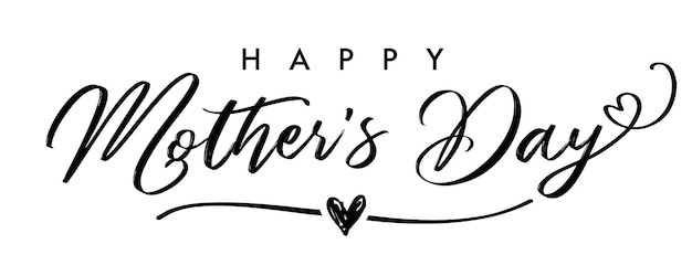 Happy Mother's day calligraphic logo design Creative icon Monochrome black and white style