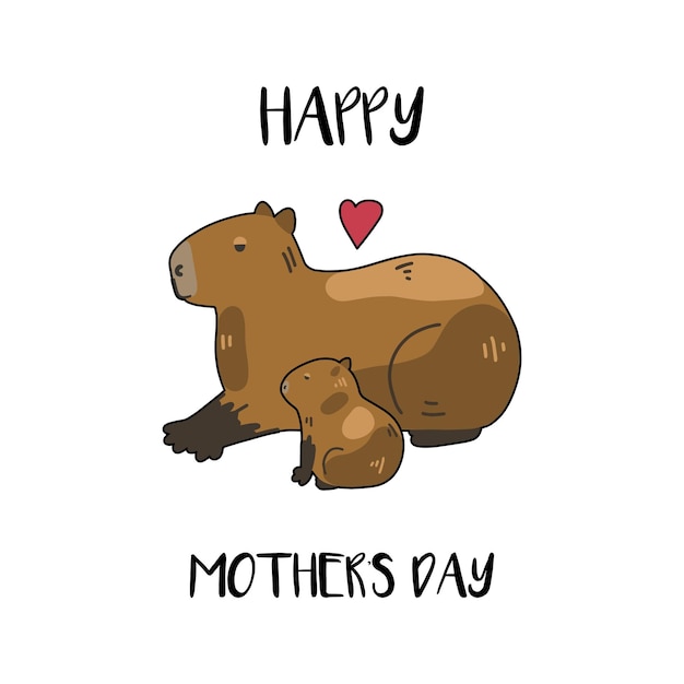 Happy mother's day capybara poster