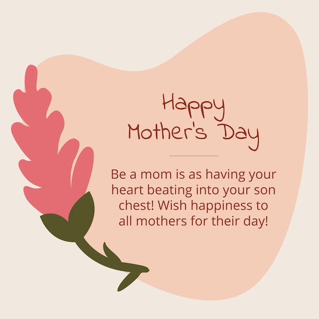 Happy mother's day card with flower