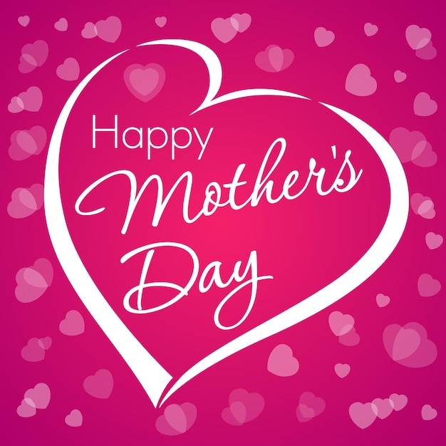 Happy Mother's day congrats concept Beautiful heart shape Web poster Creative icon and text