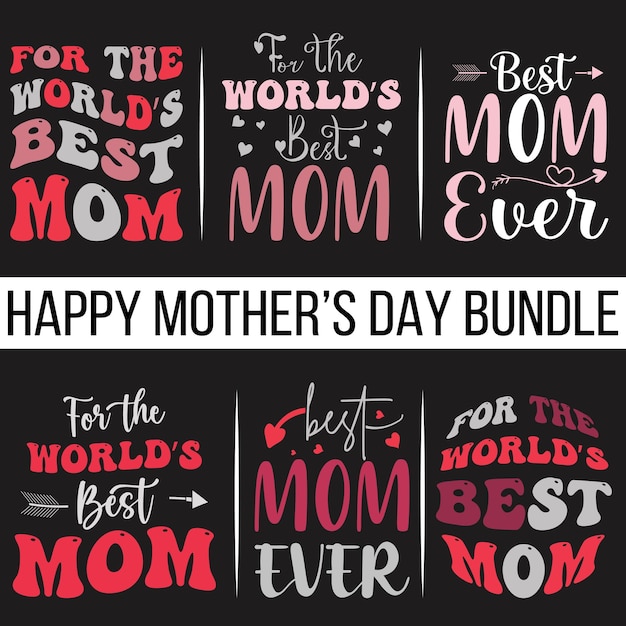 Vector happy mother's day design bundle