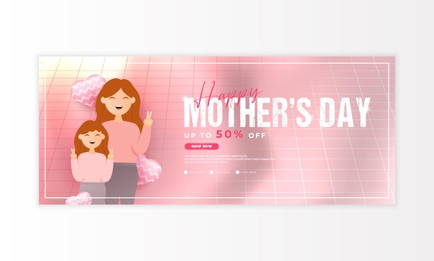 Happy Mother's Day design suitable for greeting cards sales promotions vouchers banners and others