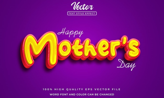 Happy mother's day editable text effect with 3d style